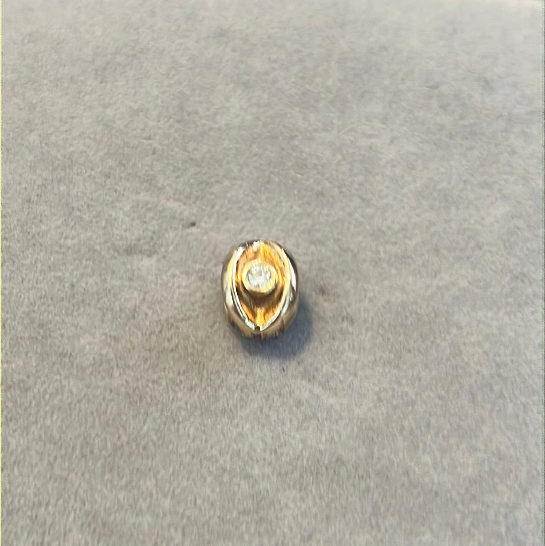 Genuine Pandora Solid gold 14ct CZ Lucky Eye Crossover Charm Rare