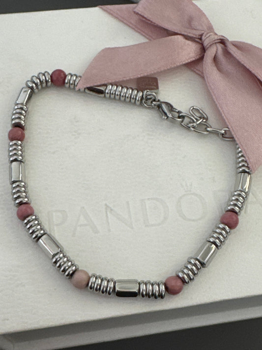 Genuine Nomination Stainless Steel With Pink Stone Bracelet Adjustable 18.5cm-21cm