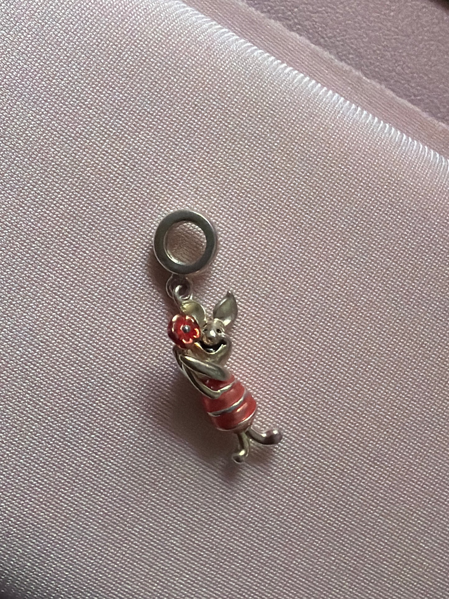 Genuine Chamilia Disney Piglet Holding a Flower Dangle Charm
