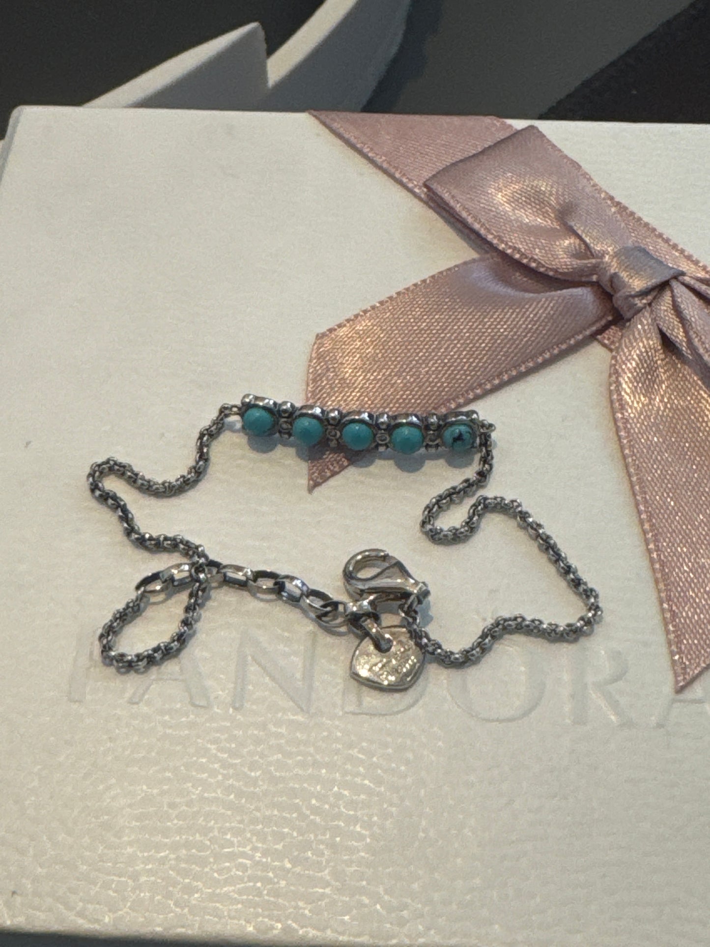 Genuine Thomas Sabo Sweet Real Diamond Turquoise Bracelet 19cm