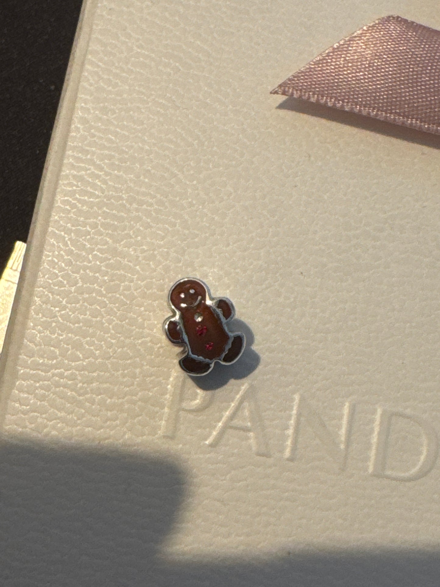 Genuine Chamilia Enamel Gingerbread Man Christmas Charm