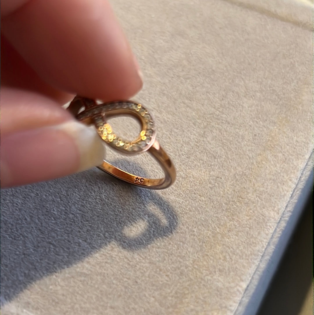Genuine Thomas Sabo Rose Gold Pave Infinity Ring Size 54