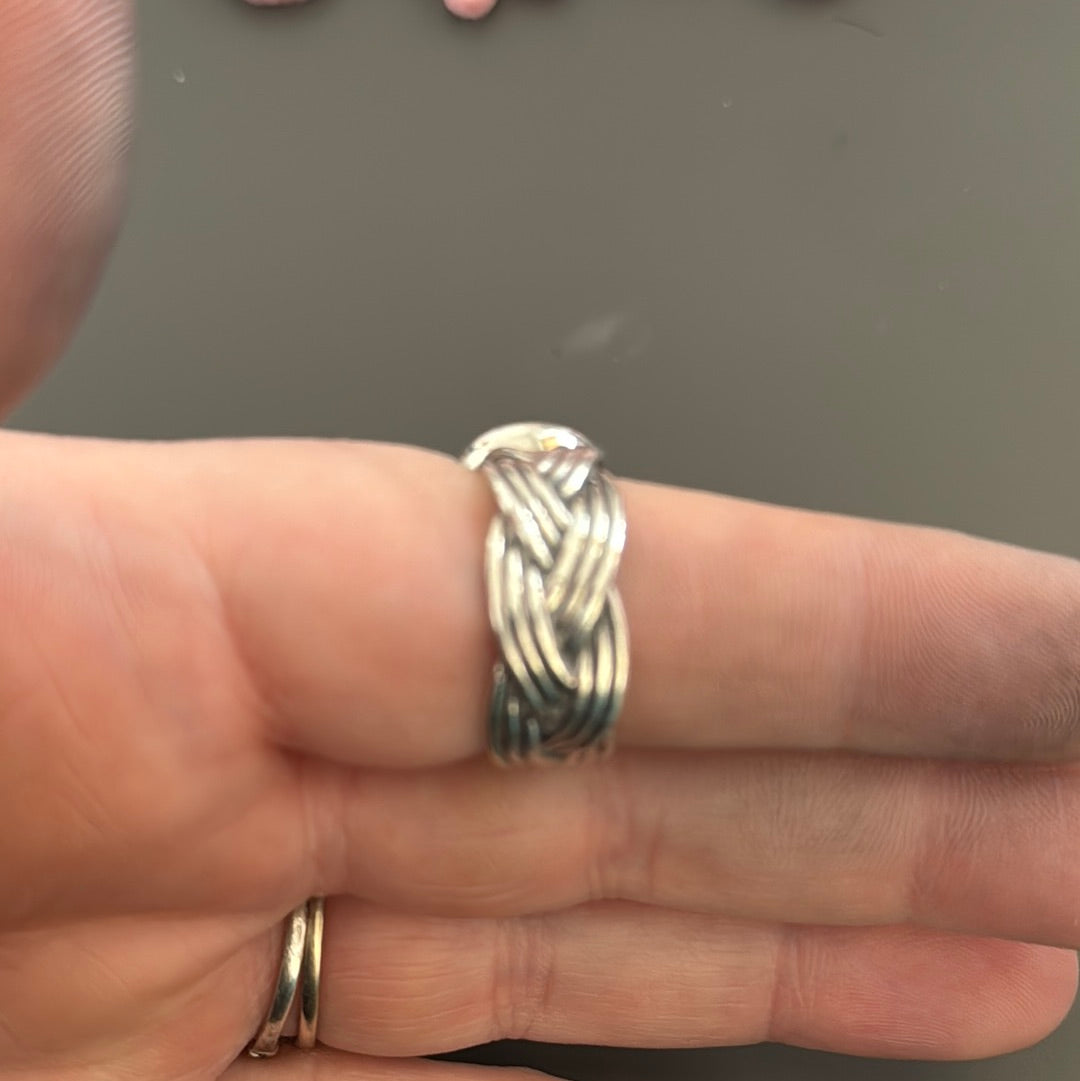 Genuine Pandora Tied Together Ring with Amber Whiskey Quartz 58