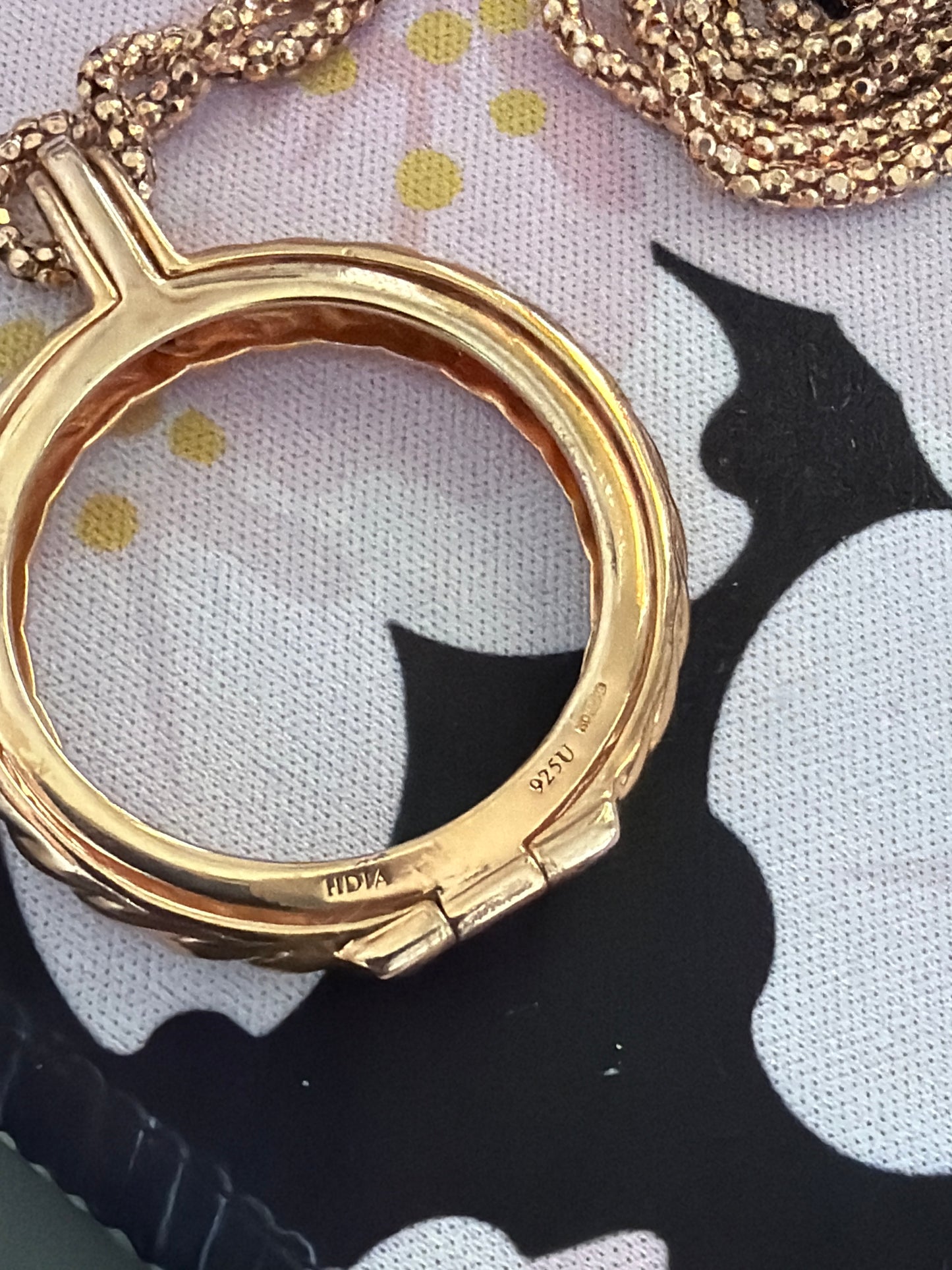 Genuine Hot Diamond Rose Gold Emozioni Coin Keeper Necklace With Rose Gold Hot Diamond Thick Chain