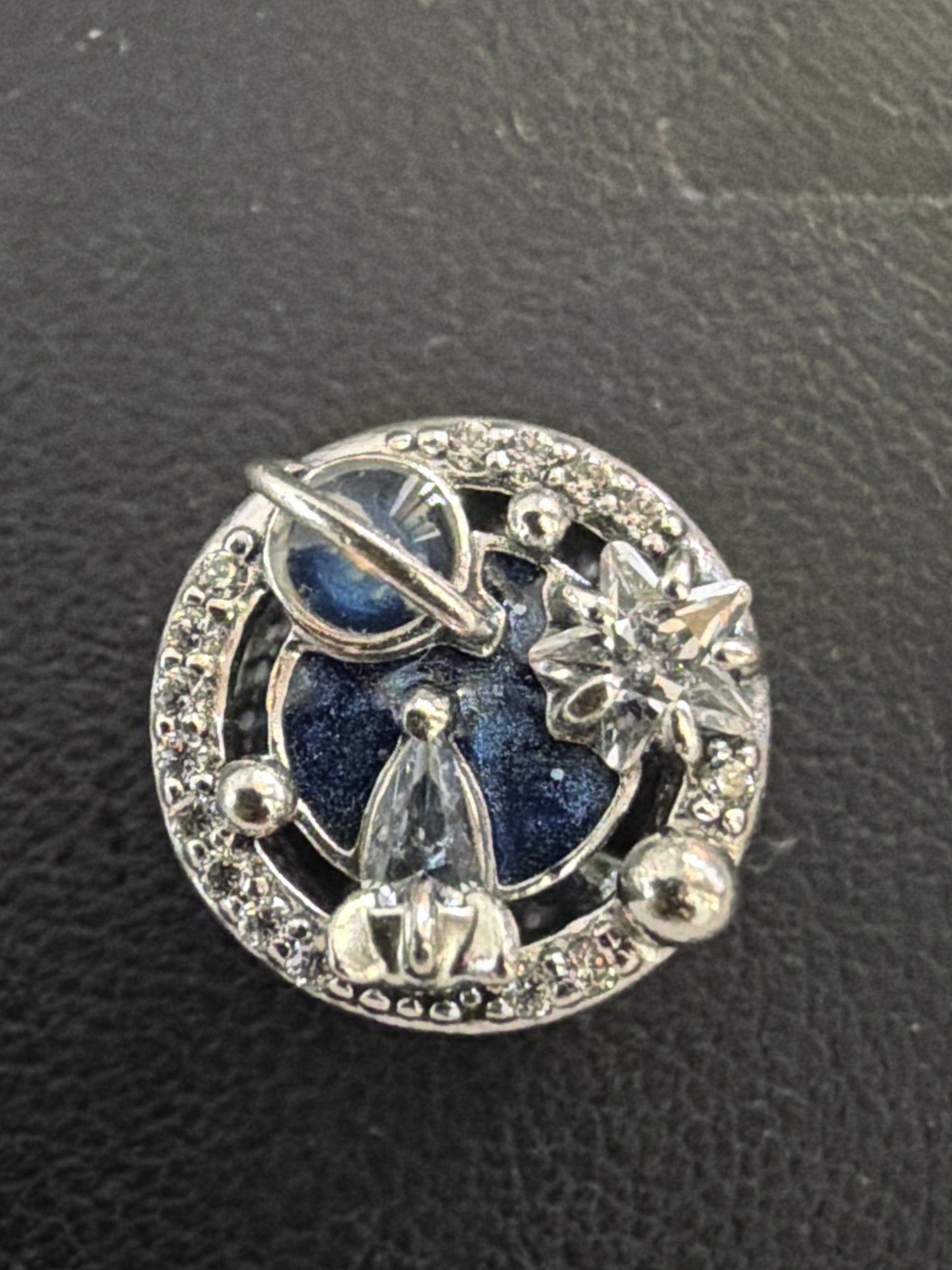 Genuine Pandora Enamel Pave CZ Trip to the Galaxy Charm Space