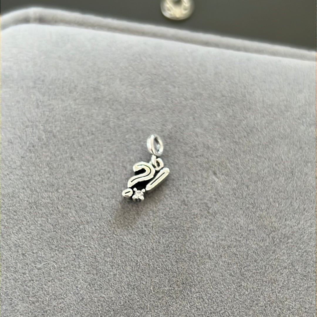 Genuine Pandora Essence Me Dangle Tiny Pave ?! Exclamation Question Charm