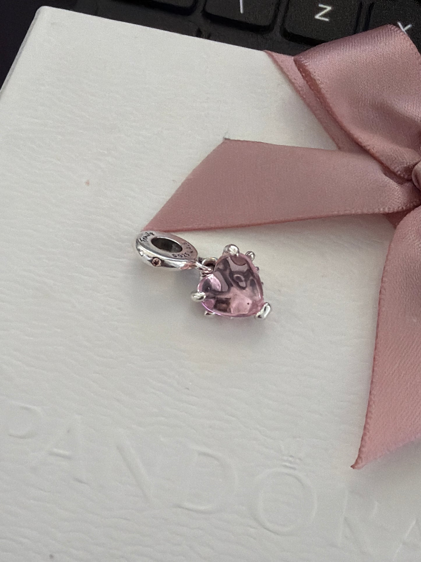 Genuine Pandora Family Tree Pink Murano Dangle Charm