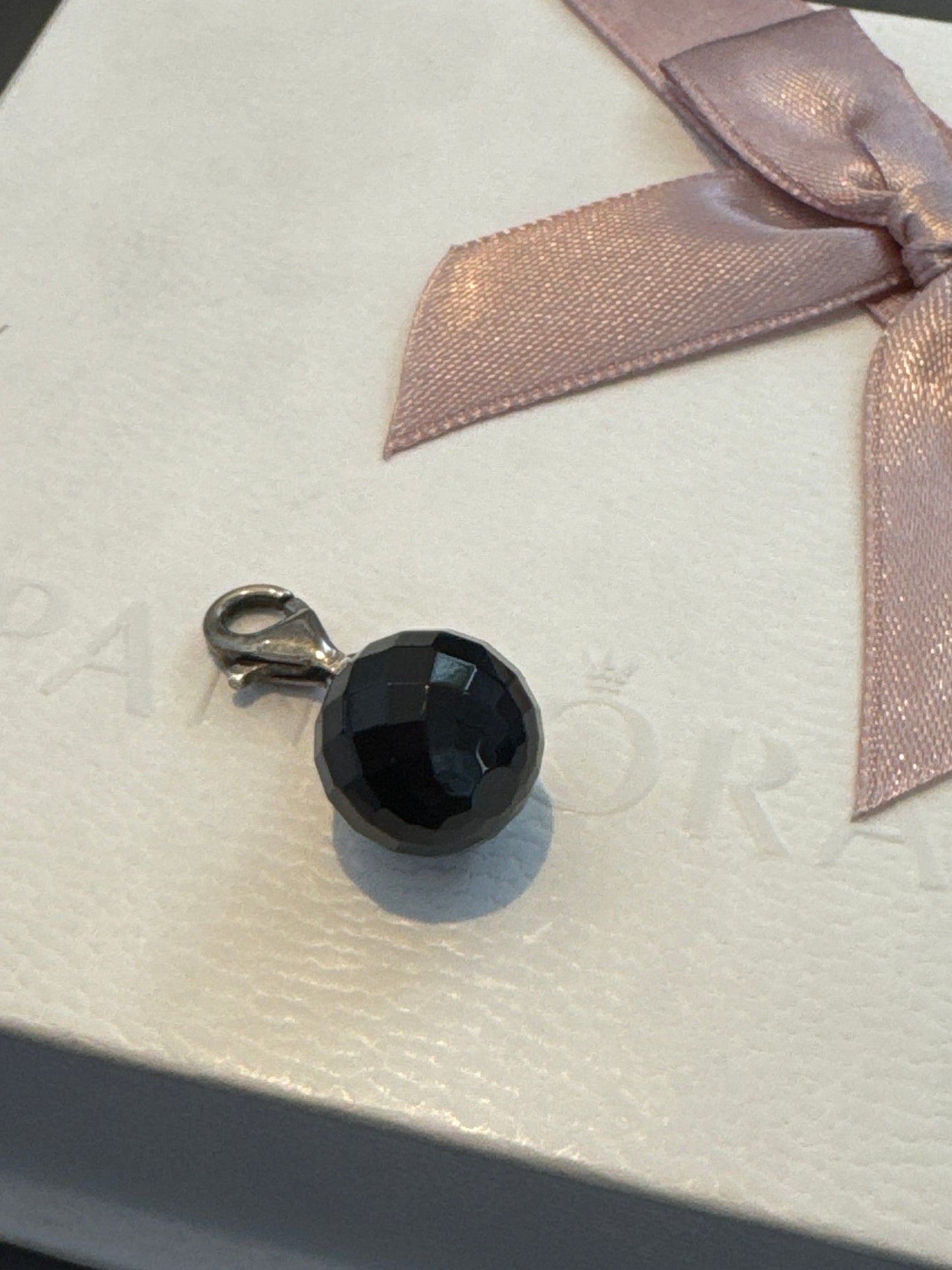 Thomas Sabo Sterling Large Faceted Black Onyx Dangle Charm