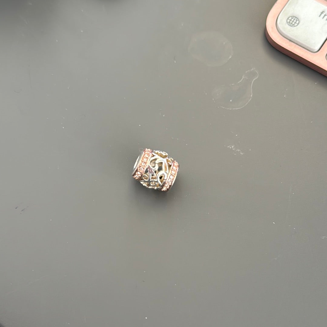 Genuine Chamilia Gold Pave Openwork Filigree Charm
