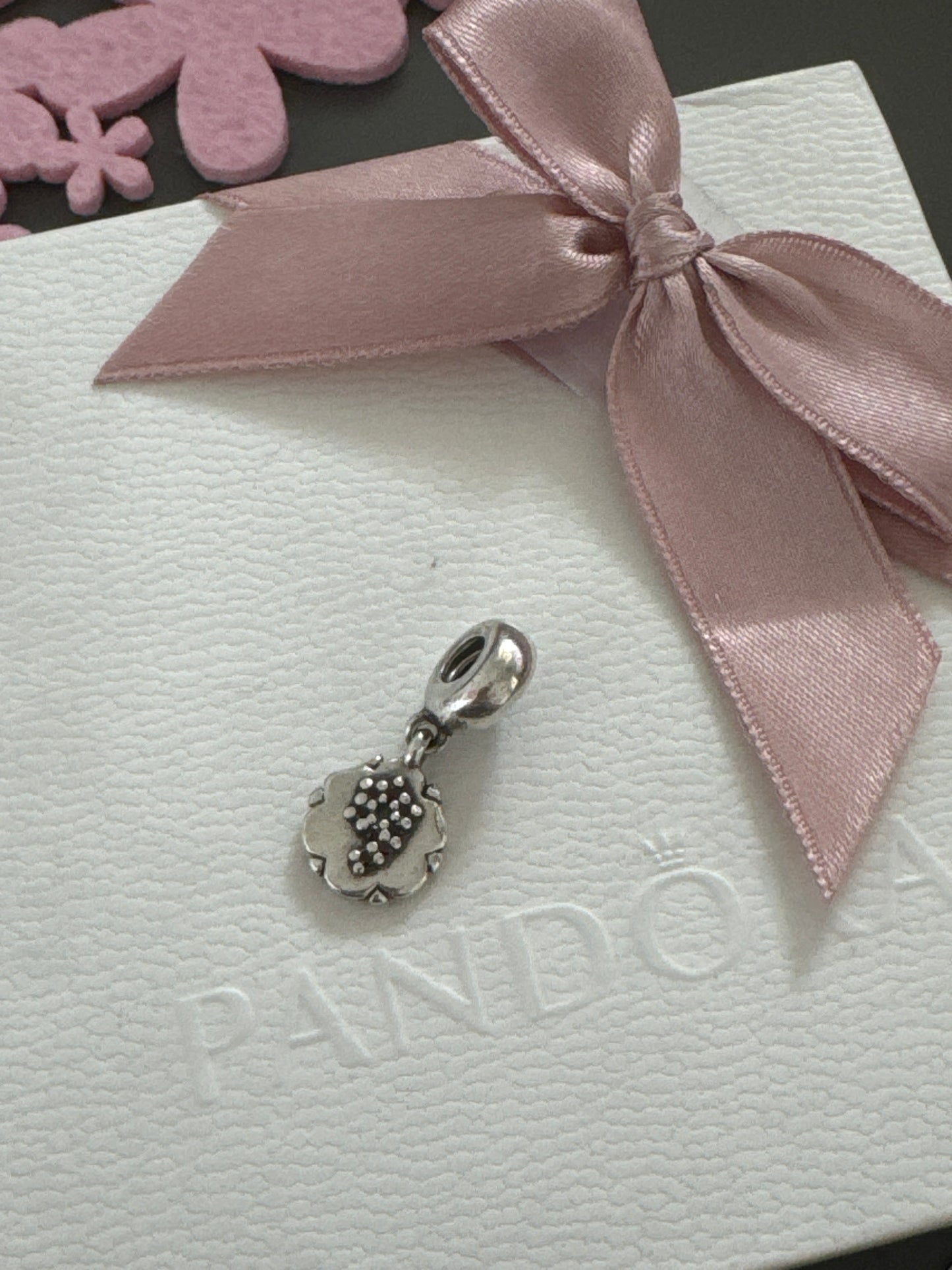 Genuine Pandora Rare Garnet Number 9 Dangle Pave Charm