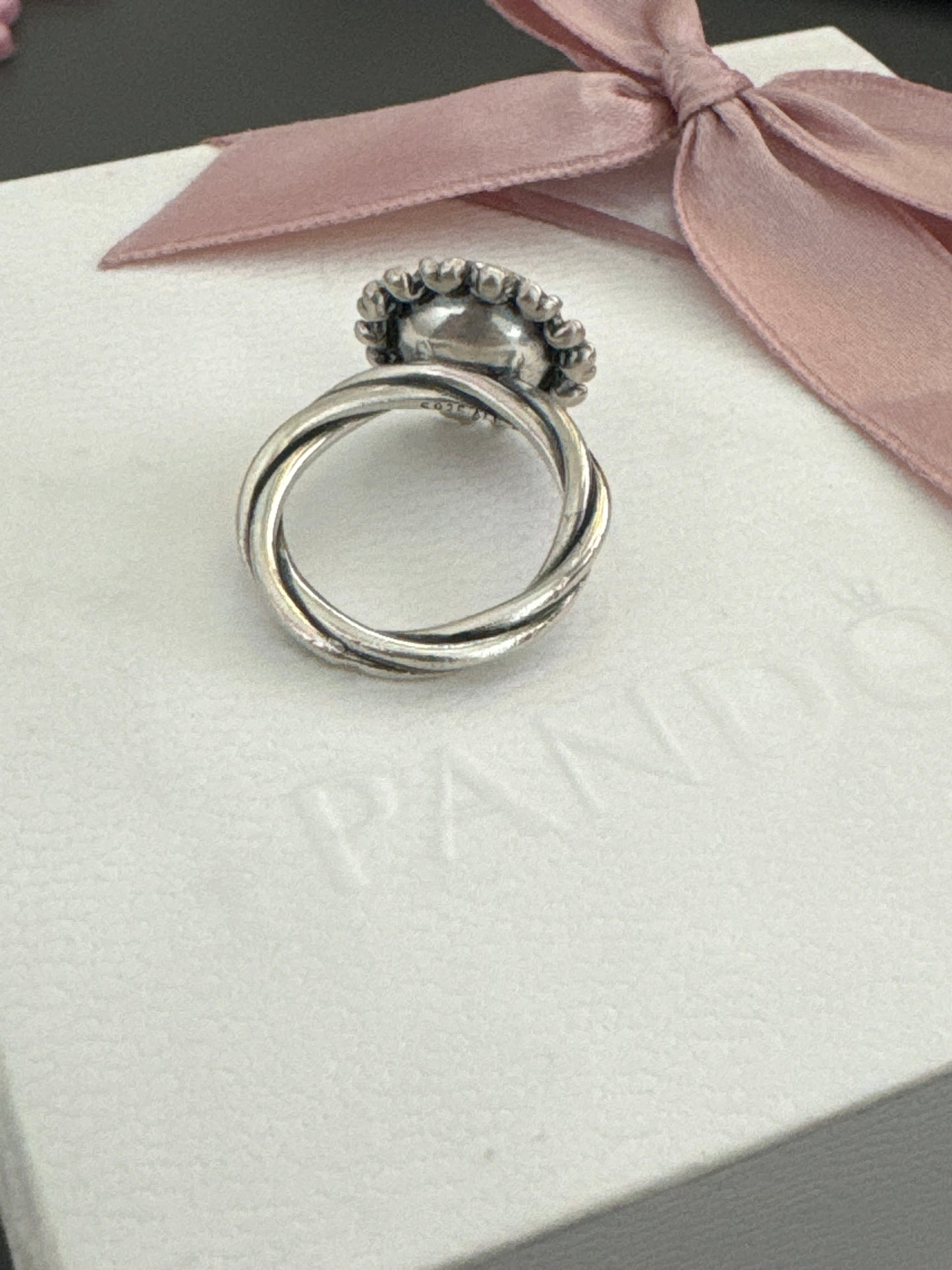 Genuine Pandora Rare and HTF Moonstone Wanda's Ring 54