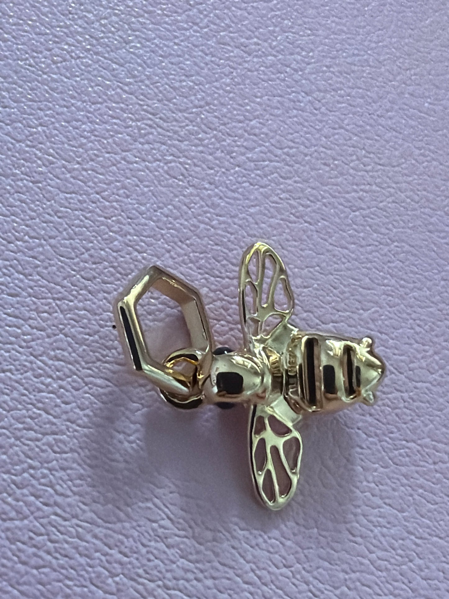 Genuine Pandora Shine Gold Crystal Pave Honeybee Dangle Charm