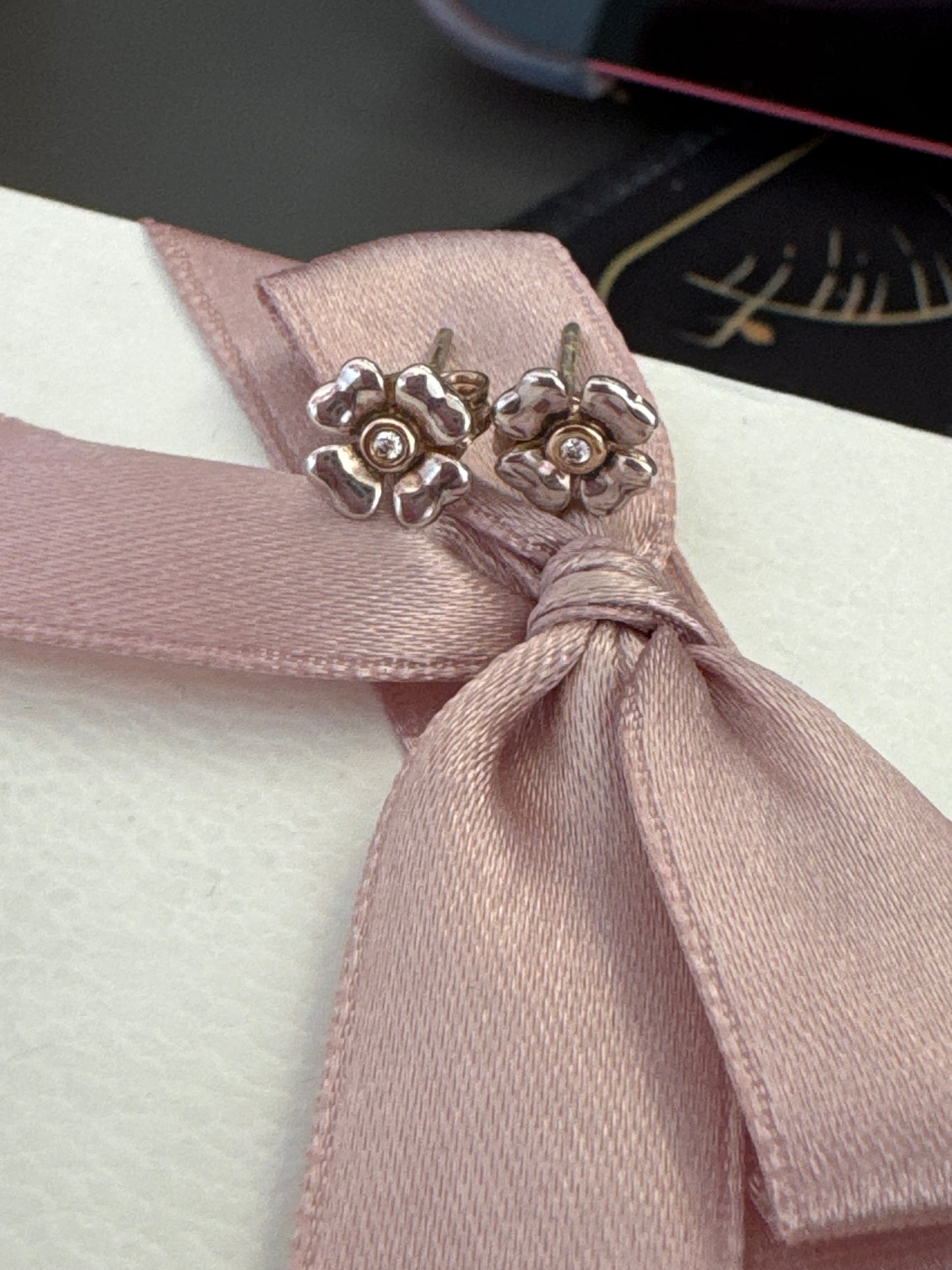 Genuine Thomas Sabo Two Tone Daisy Diamond Earring Studs