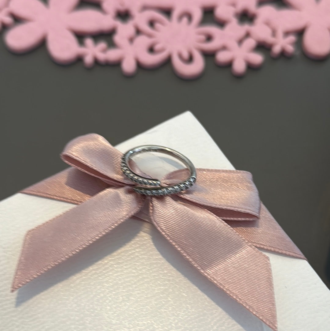 Genuine Pandora Pave Line Clear CZ Stone Ring Size 56