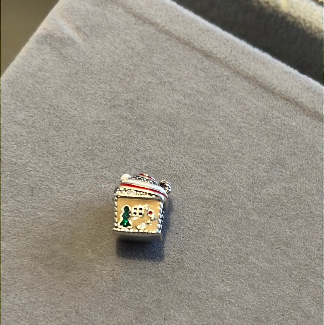 Genuine Pandora Christmas Enamel Gingerbread Festive Enamel House Charm