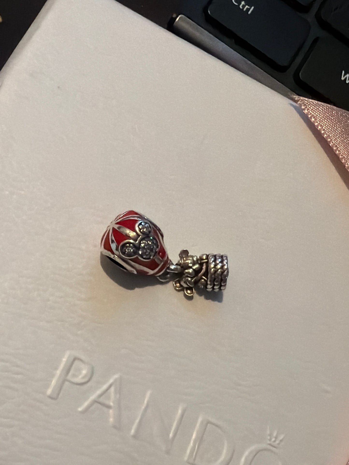 Genuine Pandora Disney Mickey and Minnie in a Hot Air Balloon Dangle Enamel Charm
