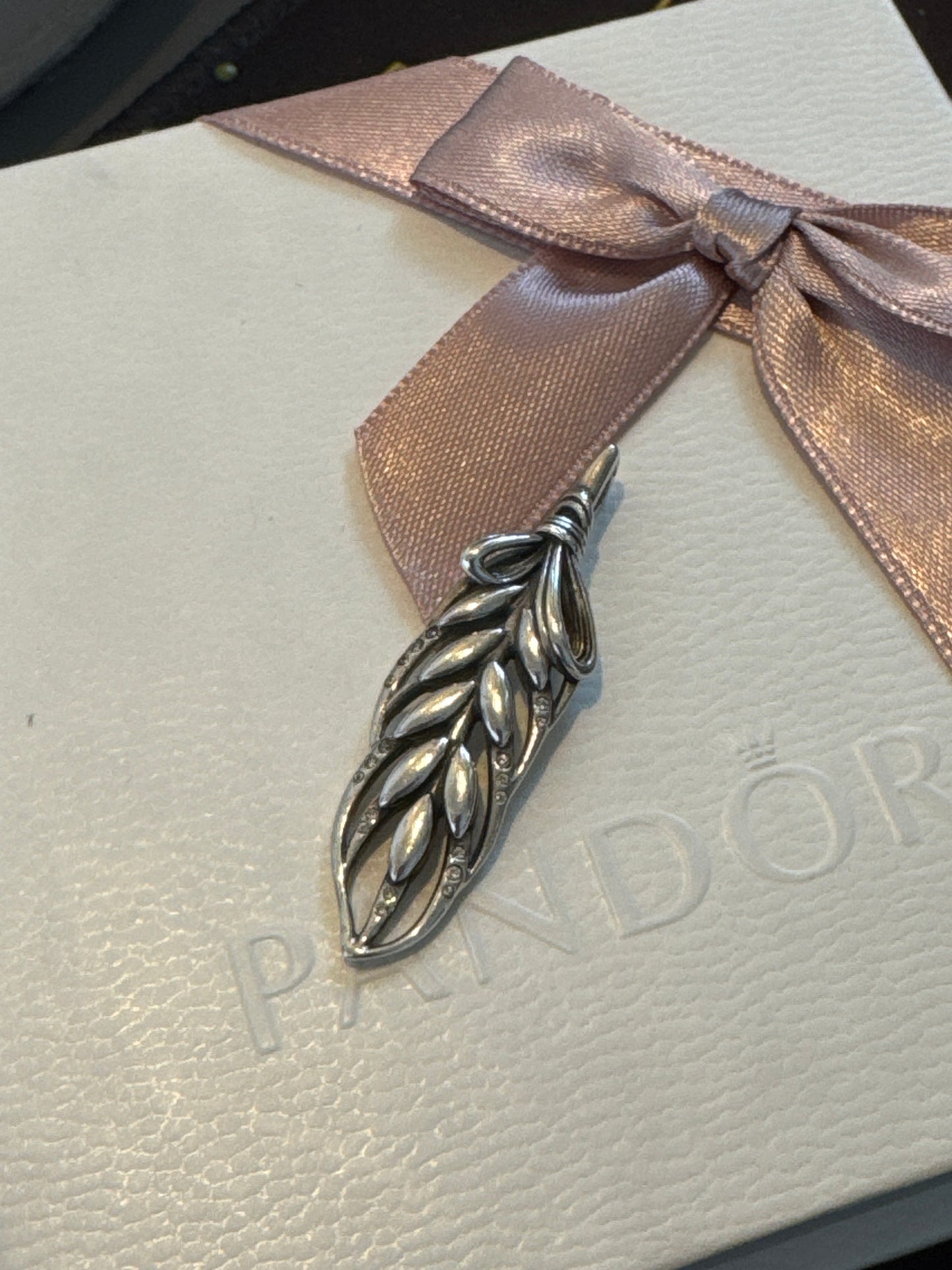 Genuine Pandora Pave floating Grains Wheat Sheaf Pendant