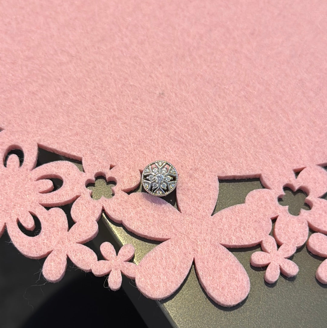 Genuine Gnoce Pave Snowflake Open Charm