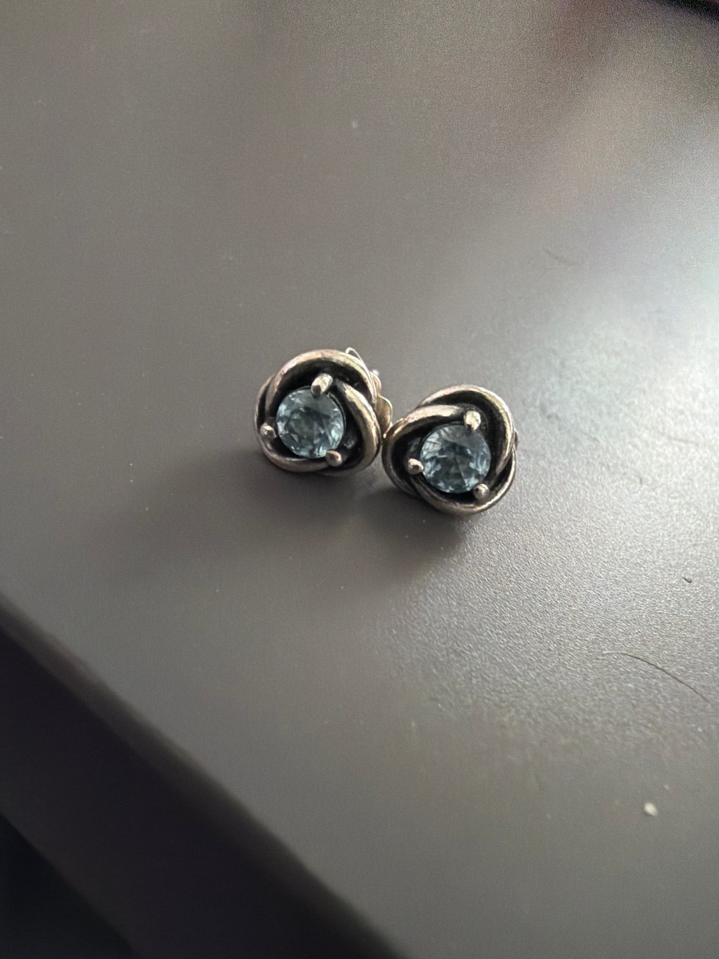 Genuine Pandora Light Blue Eternity Birthstone Earrings