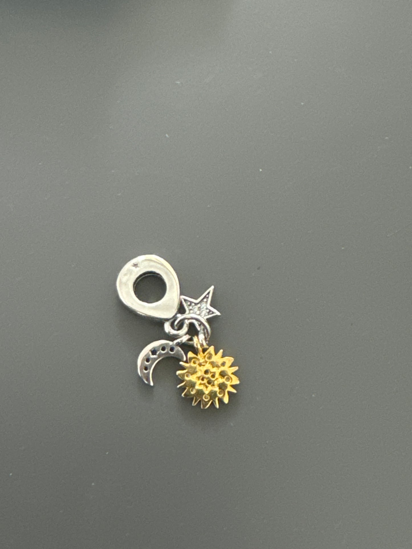Genuine Pandora Two-tone Celestial Triple Dangle Charm