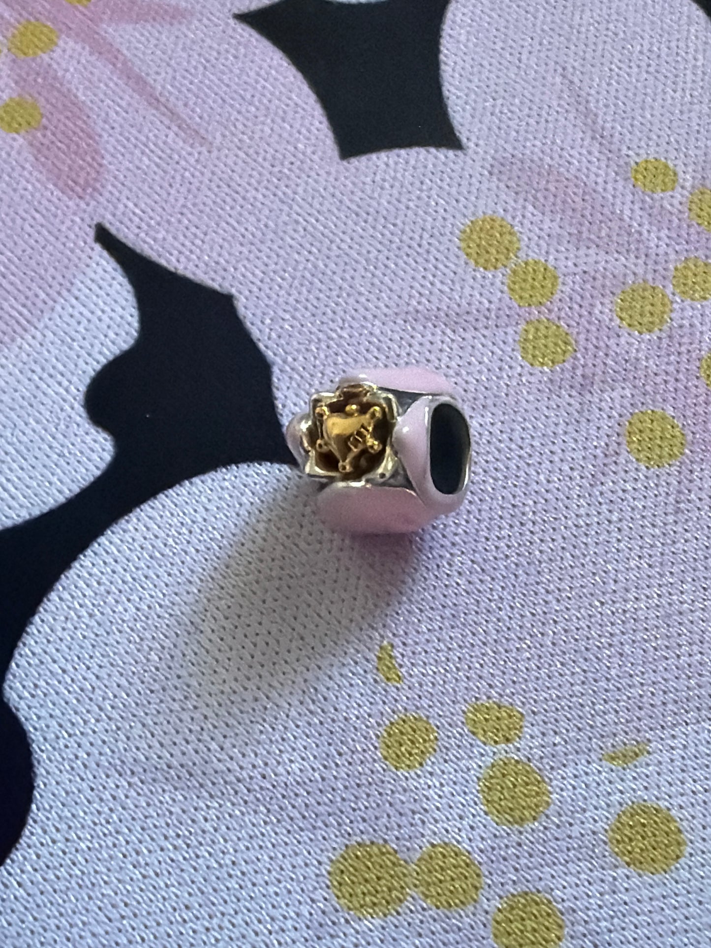 Genuine Pandora & Shine Gold Pink Tulip Enamel Flower Charm