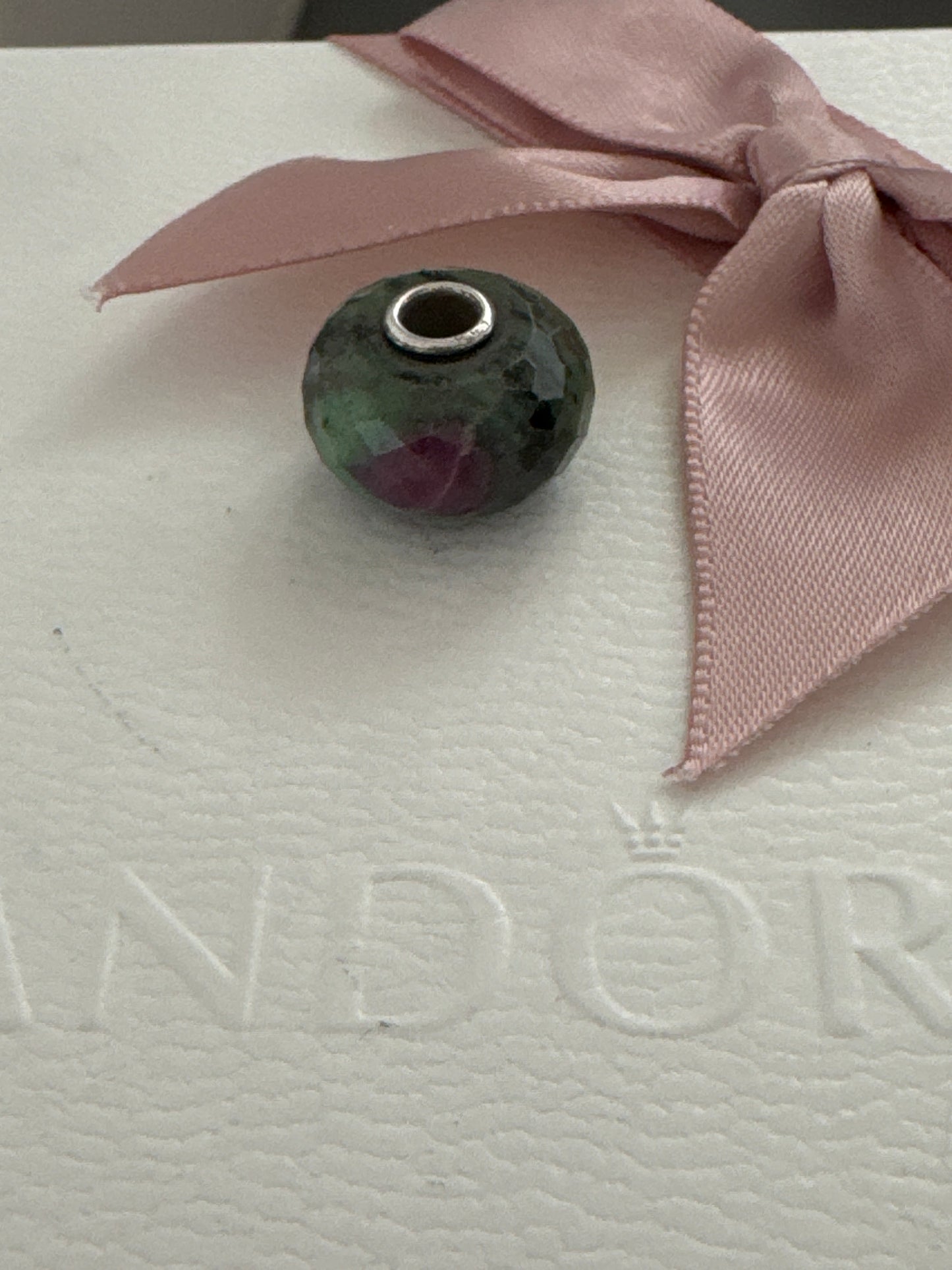 Genuine Trollbeads Ruby and Green Zoisite Murano Charm