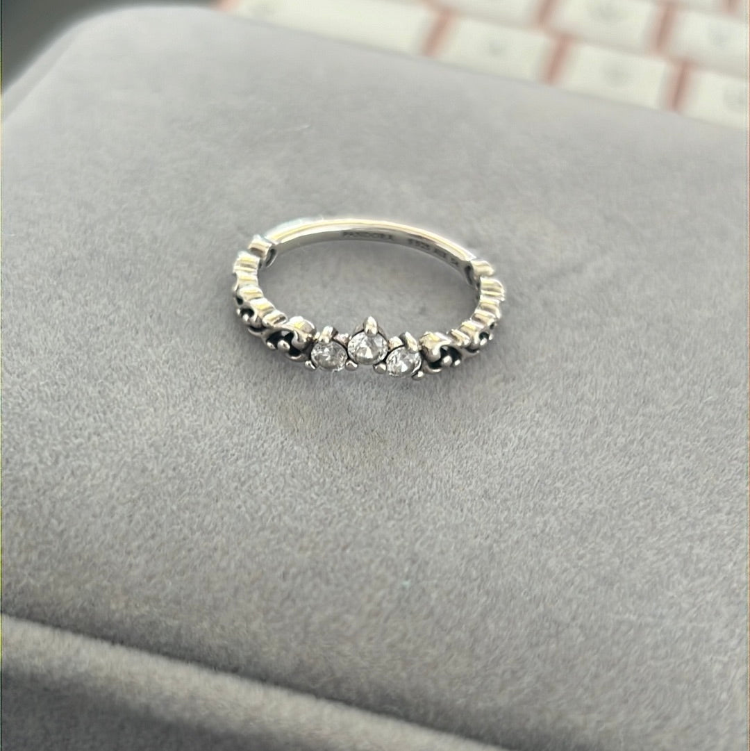 Genuine Pandora Regal Swirl Tiara Ring Size 60 Choose Metal