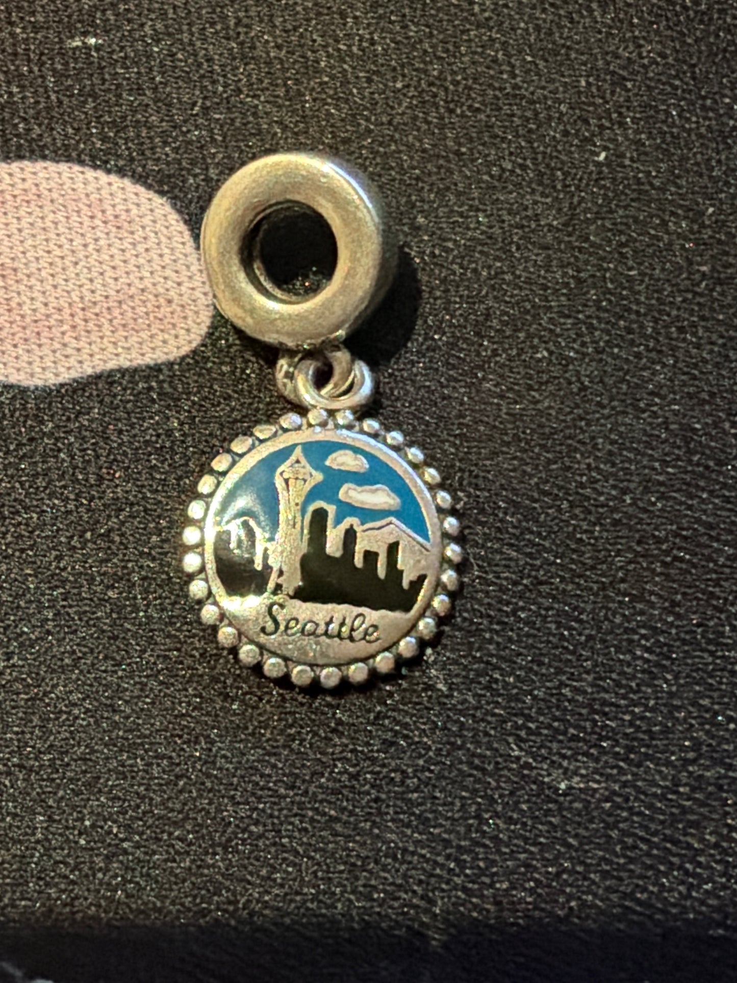 Genuine Pandora Enamel Rare Travel Seattle Dangle Charm