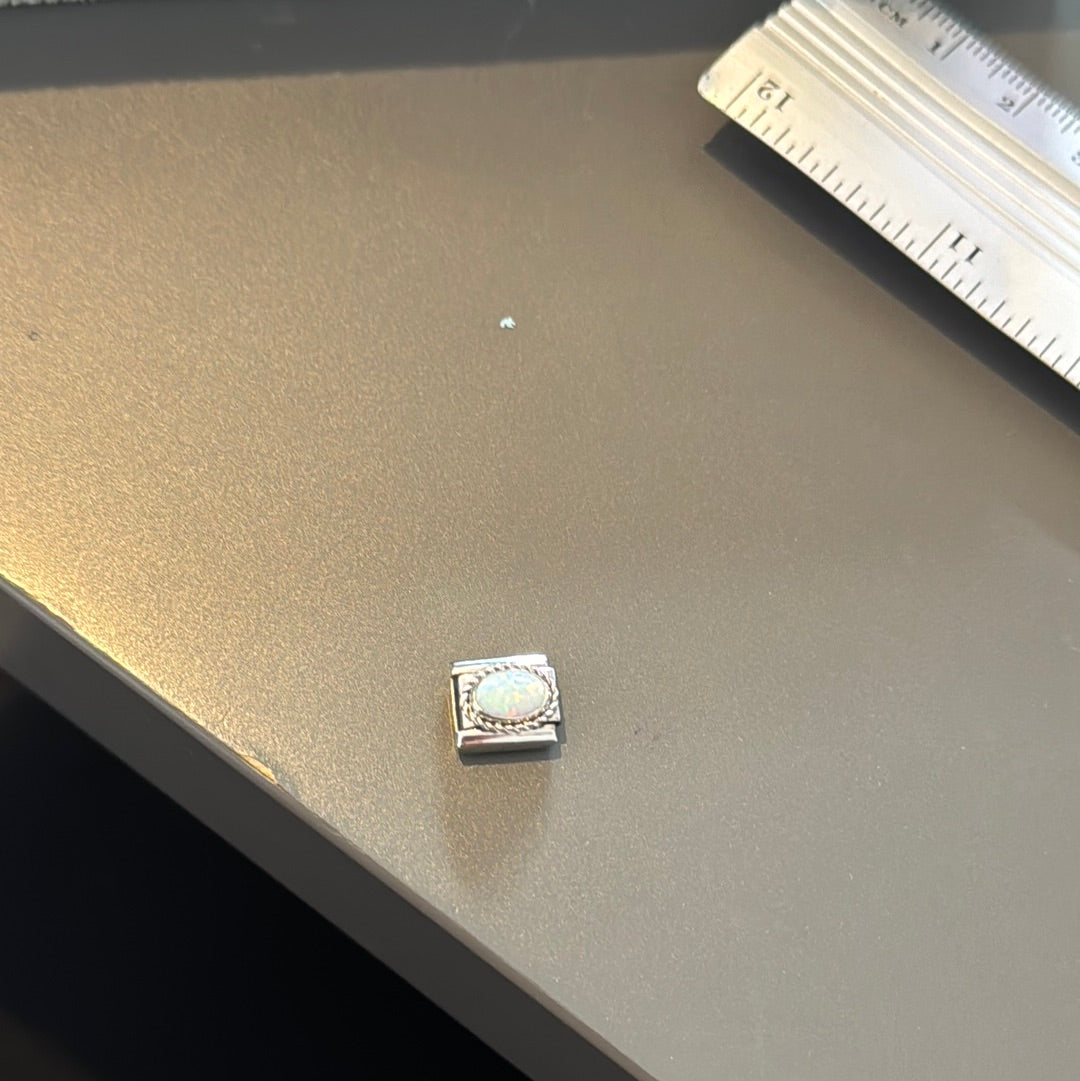 Genuine Nomination Silver Link Charm Opal Oval