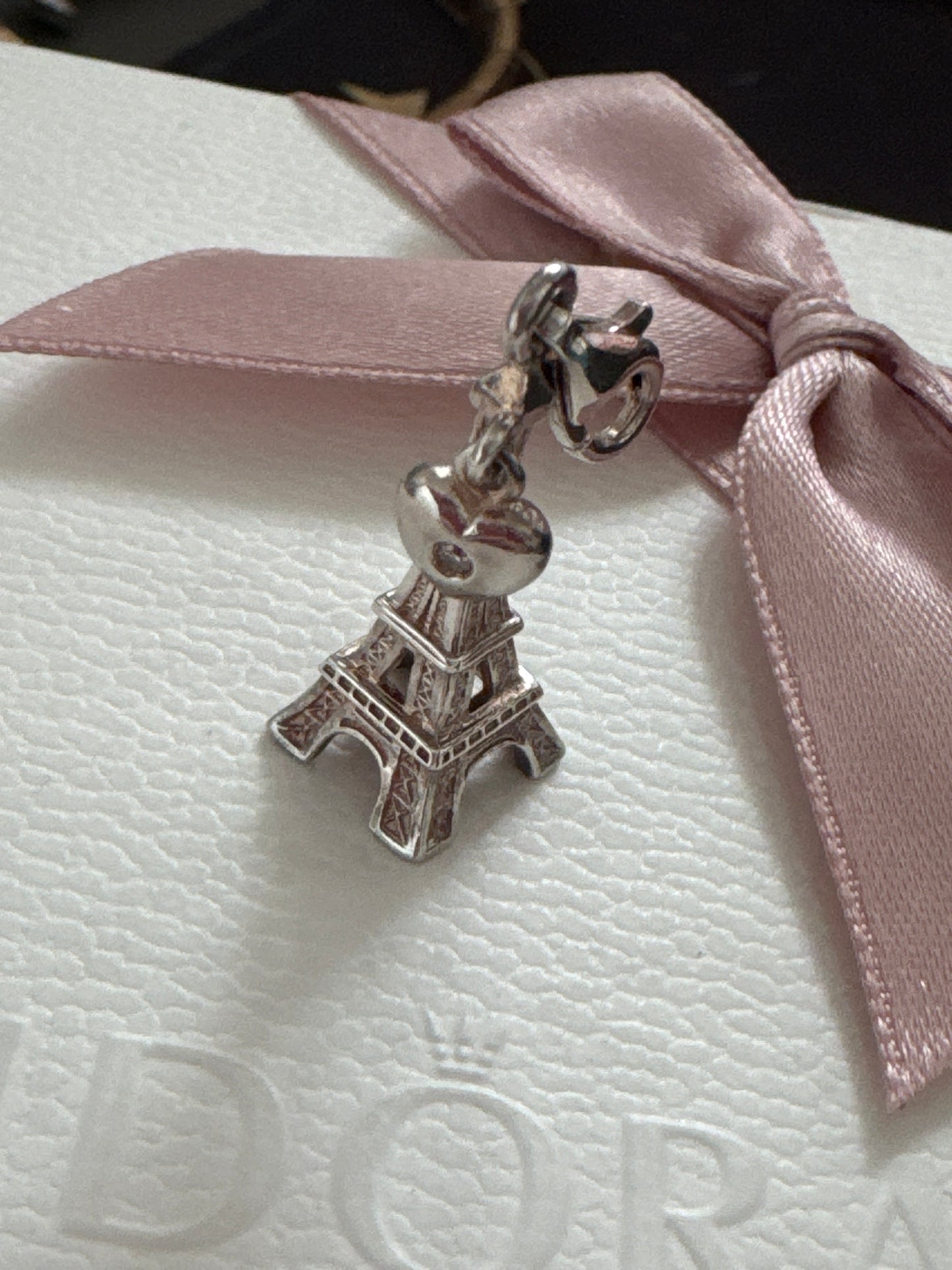 Genuine Thomas Sabo CZ Heart & Eiffel Tower Paris Clip Charm