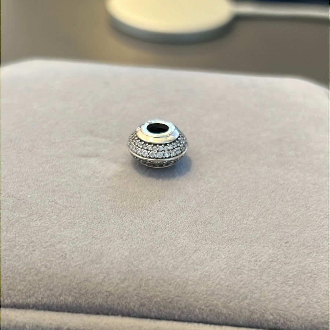 Genuine Pandora Pave Line Large Spacer Side Heart Charm