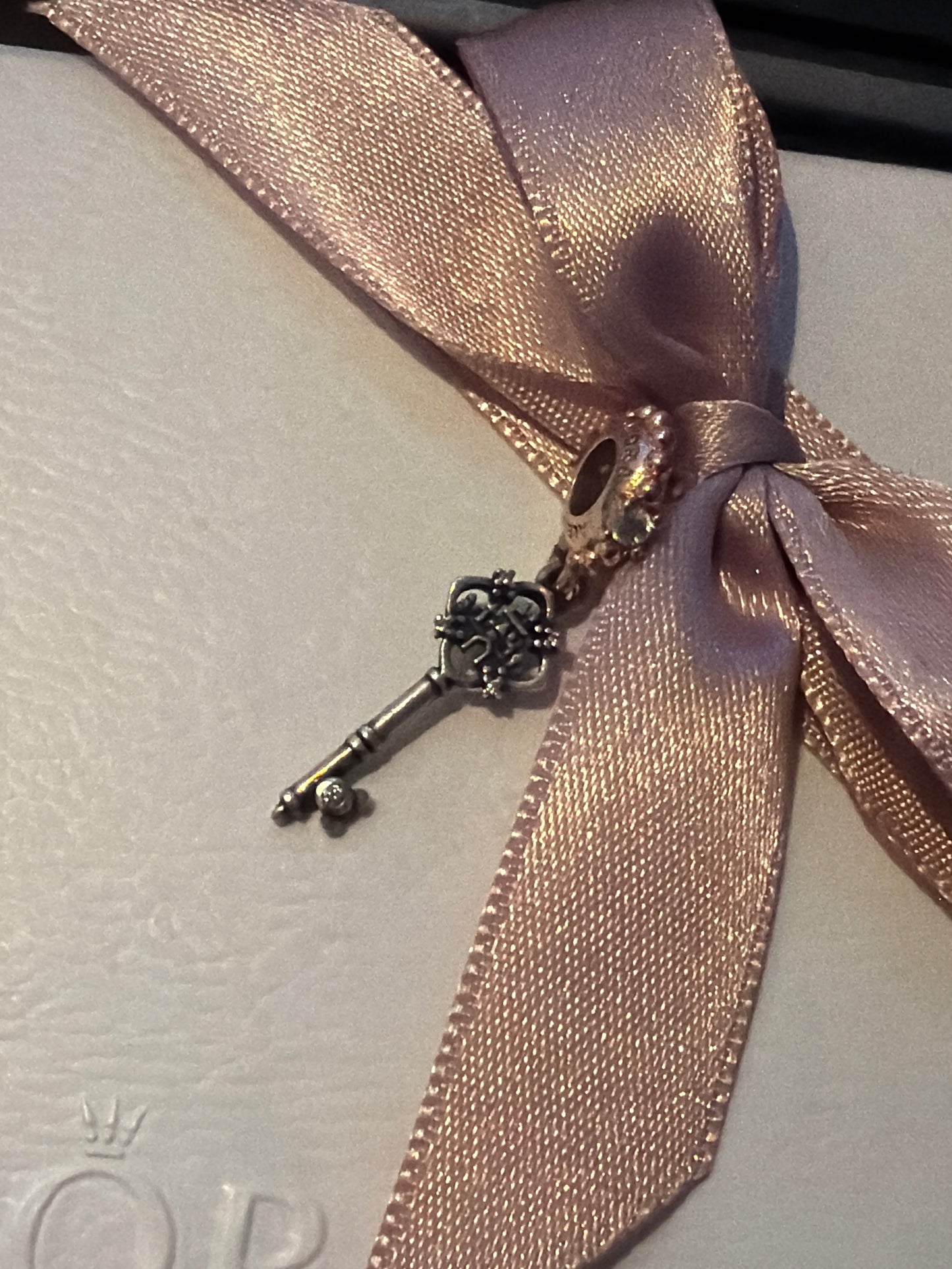 Genuine Pandora Disney Parks Paris Exclusive Rose Gold and Silver Castle Key Dangle Charm HTF