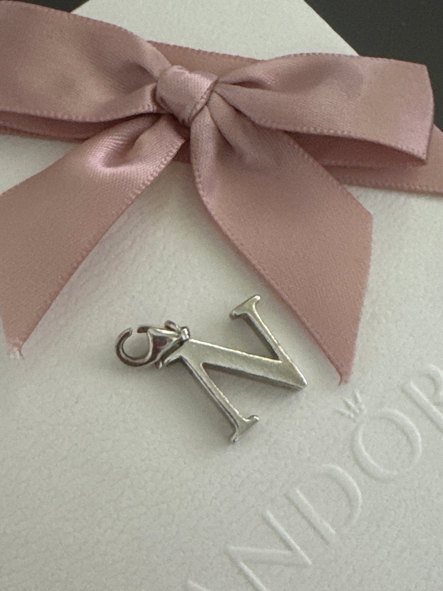Genuine Thomas Sabo Sterling Silver Letter N Initial Clip Charm