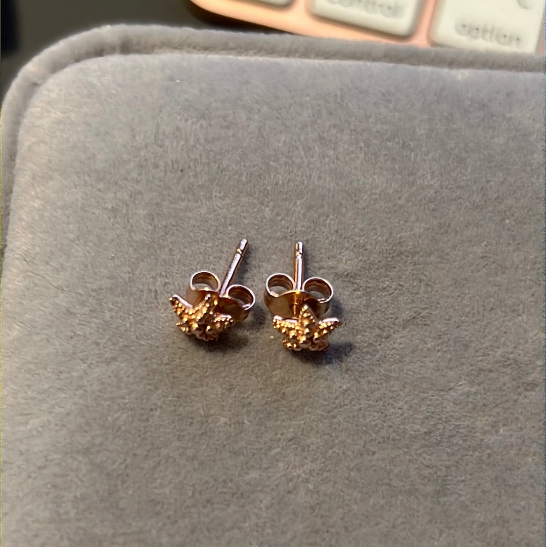 Genuine Pandora Rose Gold Starfish Small Earrings