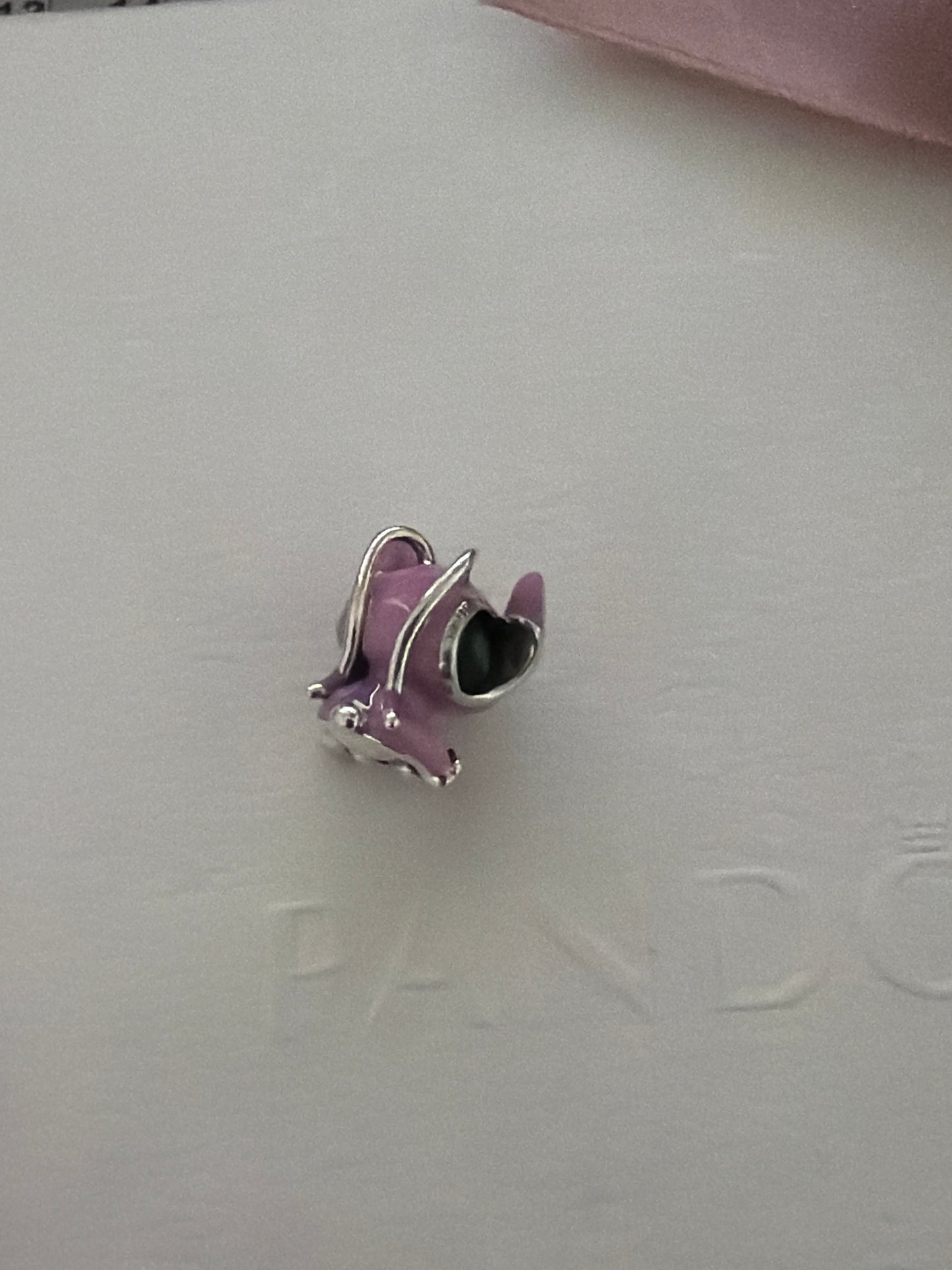 Genuine Pandora Disney Pink Stitch Angel Charm Enamel Ohana