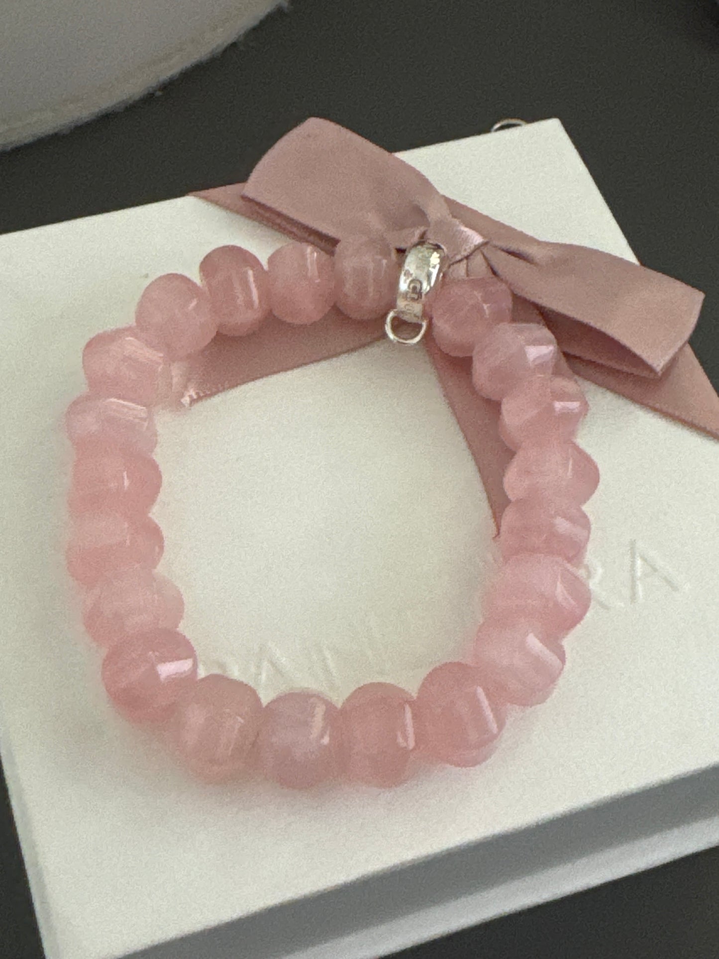 Genuine Thomas Sabo Pink Gemstone Bracelet Stretchy