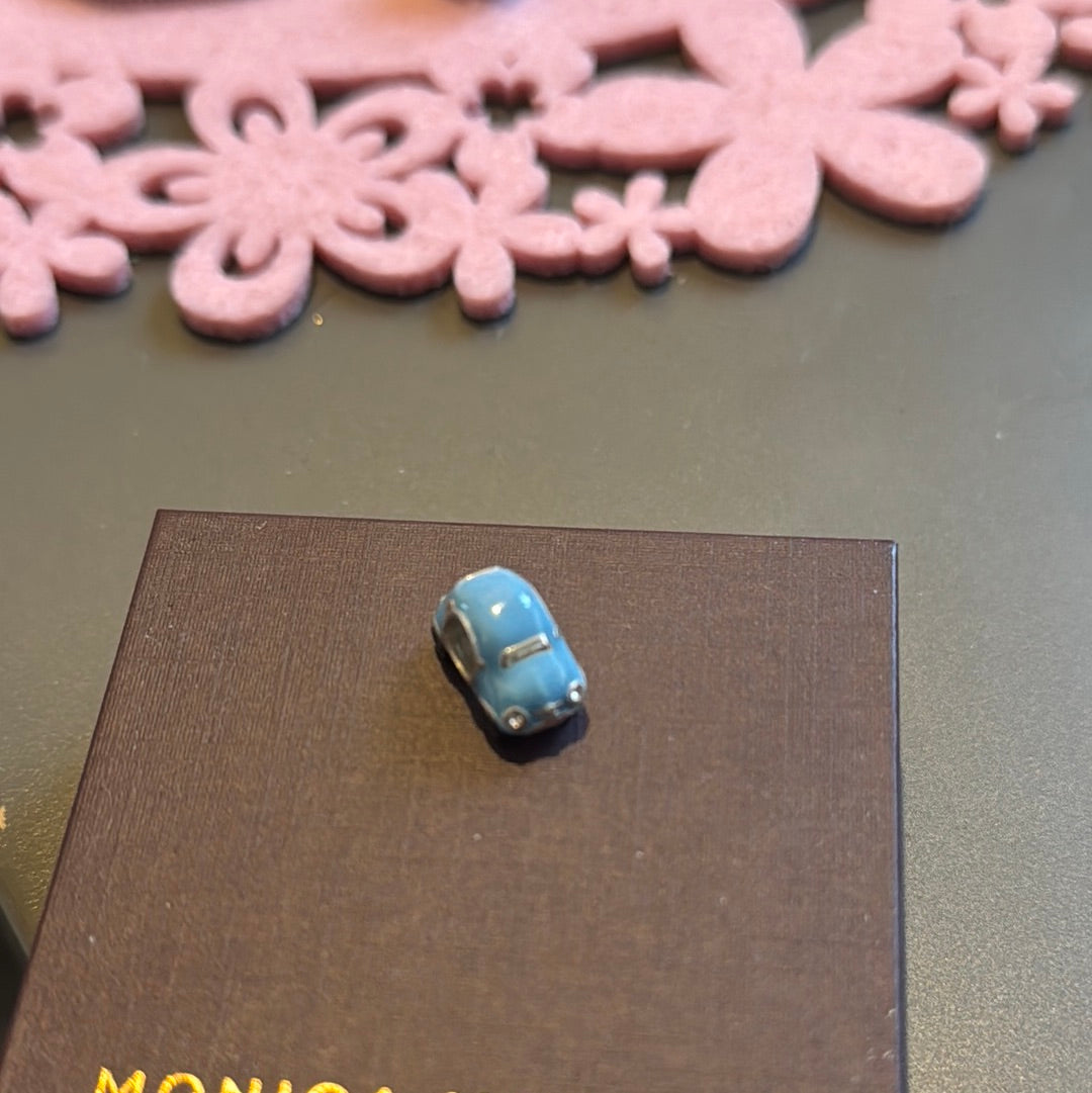 Genuine Chamilia Blue Enamel Car Charm Transport Charm Travel with Working Wheels
