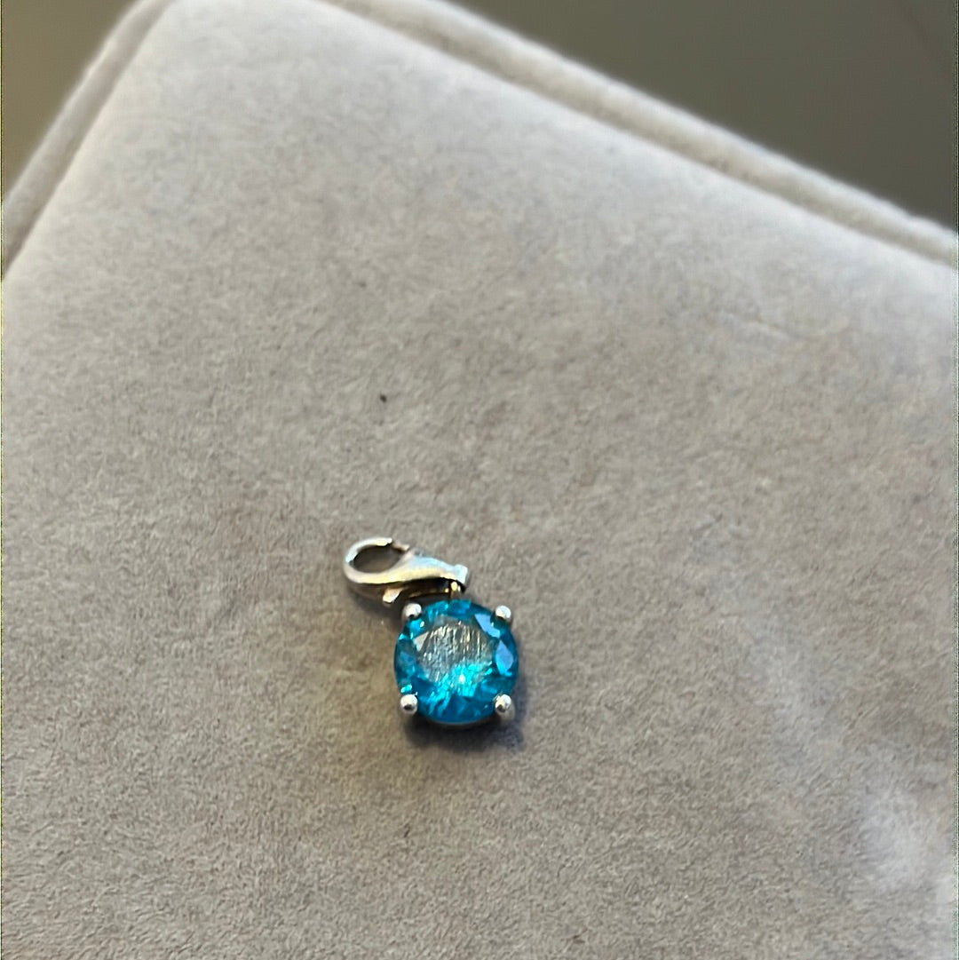 Genuine Thomas Sabo Sterling Silver Dangle Teal Turquoise CZ Charm