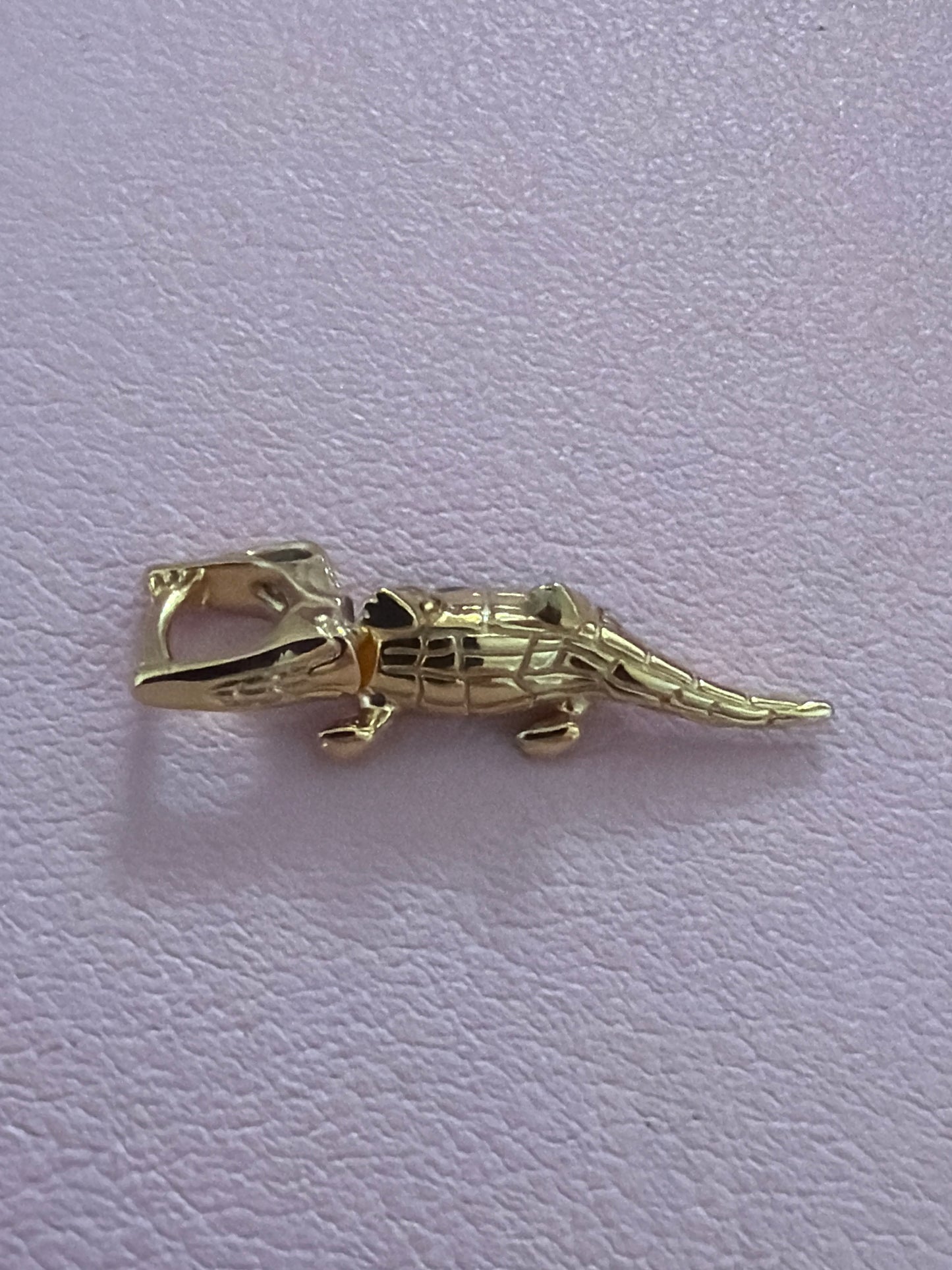 Genuine Pandora New Style Shine Gold Alligator Charm Dangle Pendant
