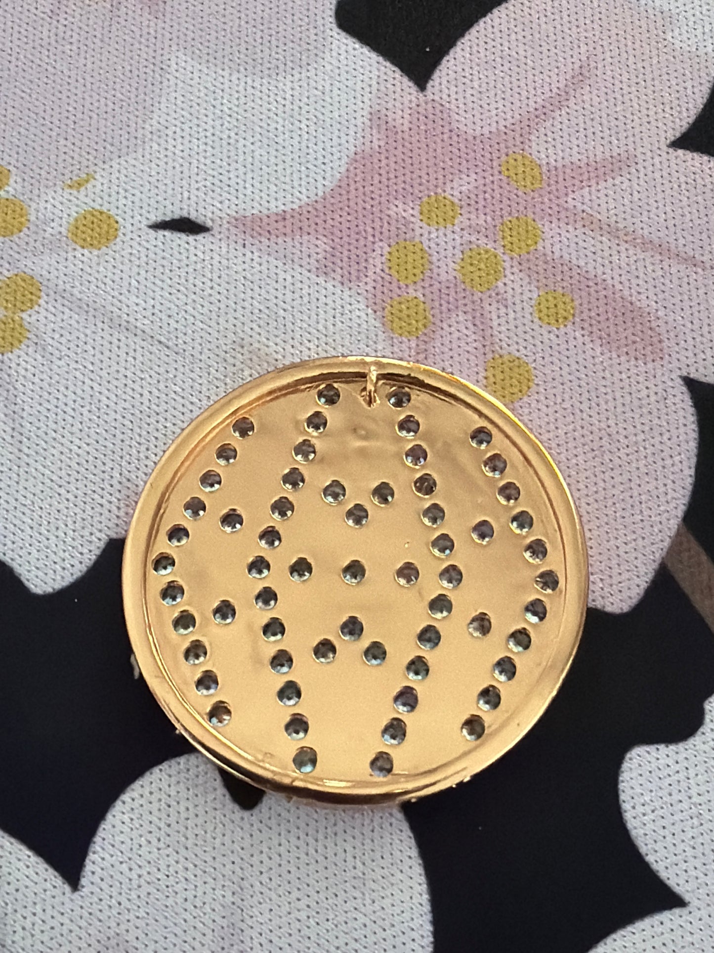 Genuine Hot Diamond Rose Gold Emozioni Art Deco Pave Enamel Coin For the Large Coin Keeper Necklace
