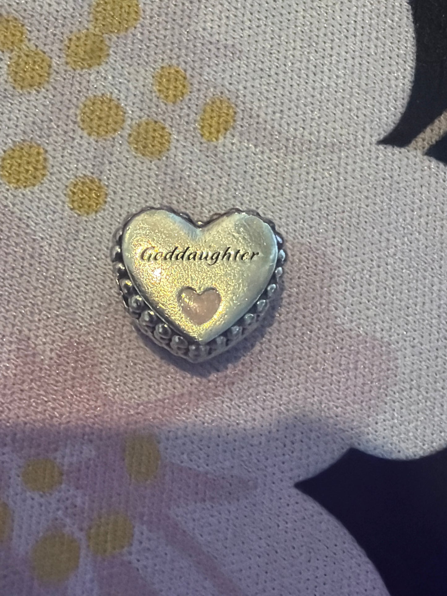 Genuine Pandora Enamel Heart Goddaughter Charm