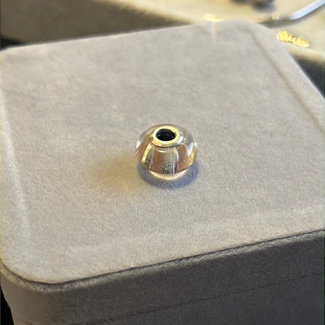 Genuine Pandora Pink Shimmering Stripe Murano