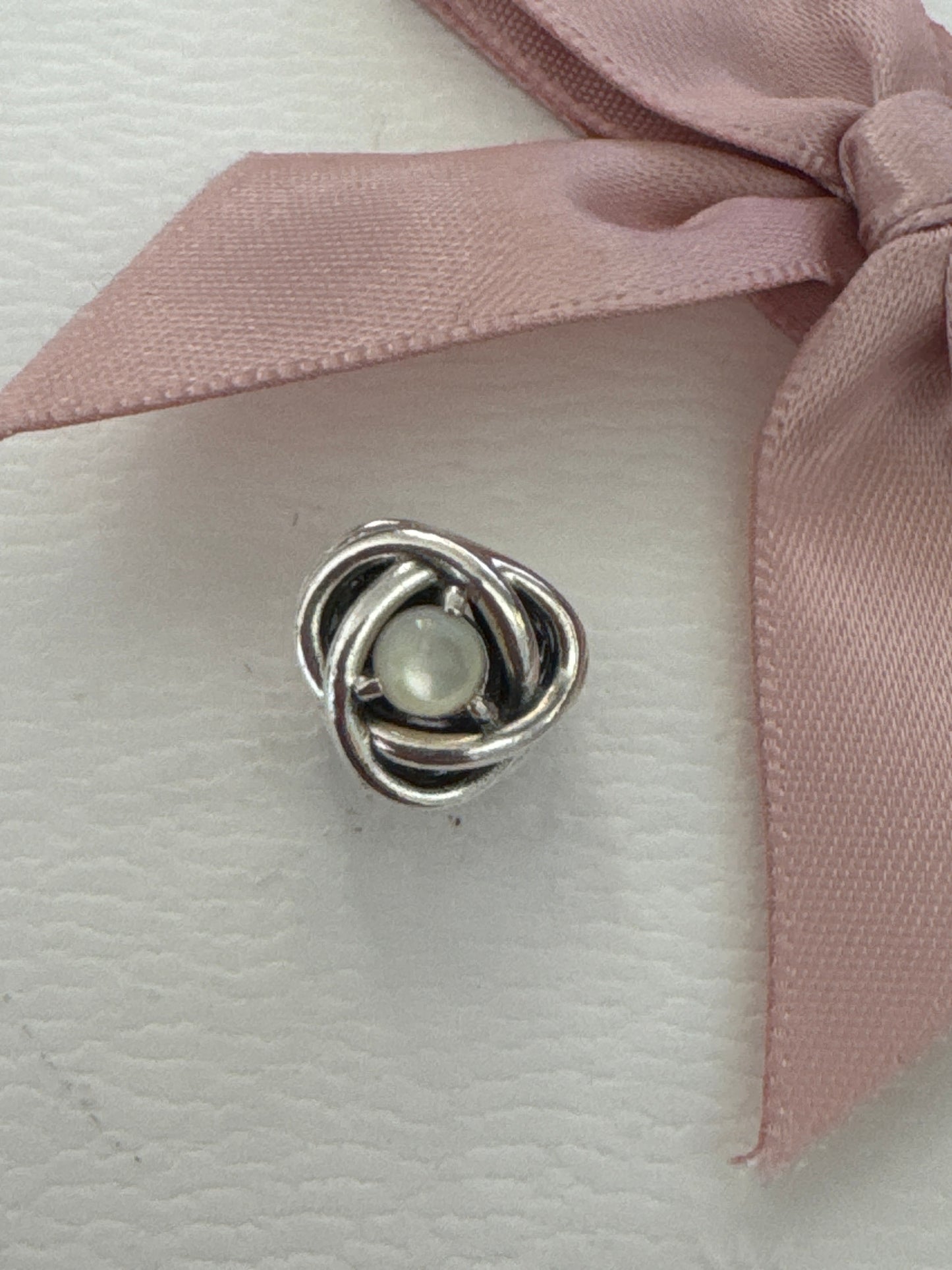 Genuine Pandora White Milky Heart Birthstone New Style Eternity