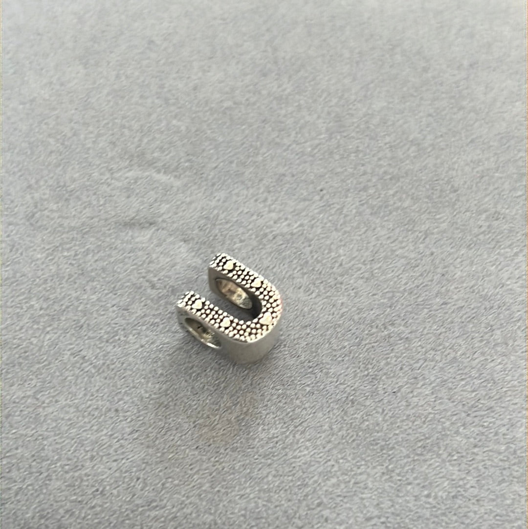 Genuine Pandora Letter Charm With Hearts U
