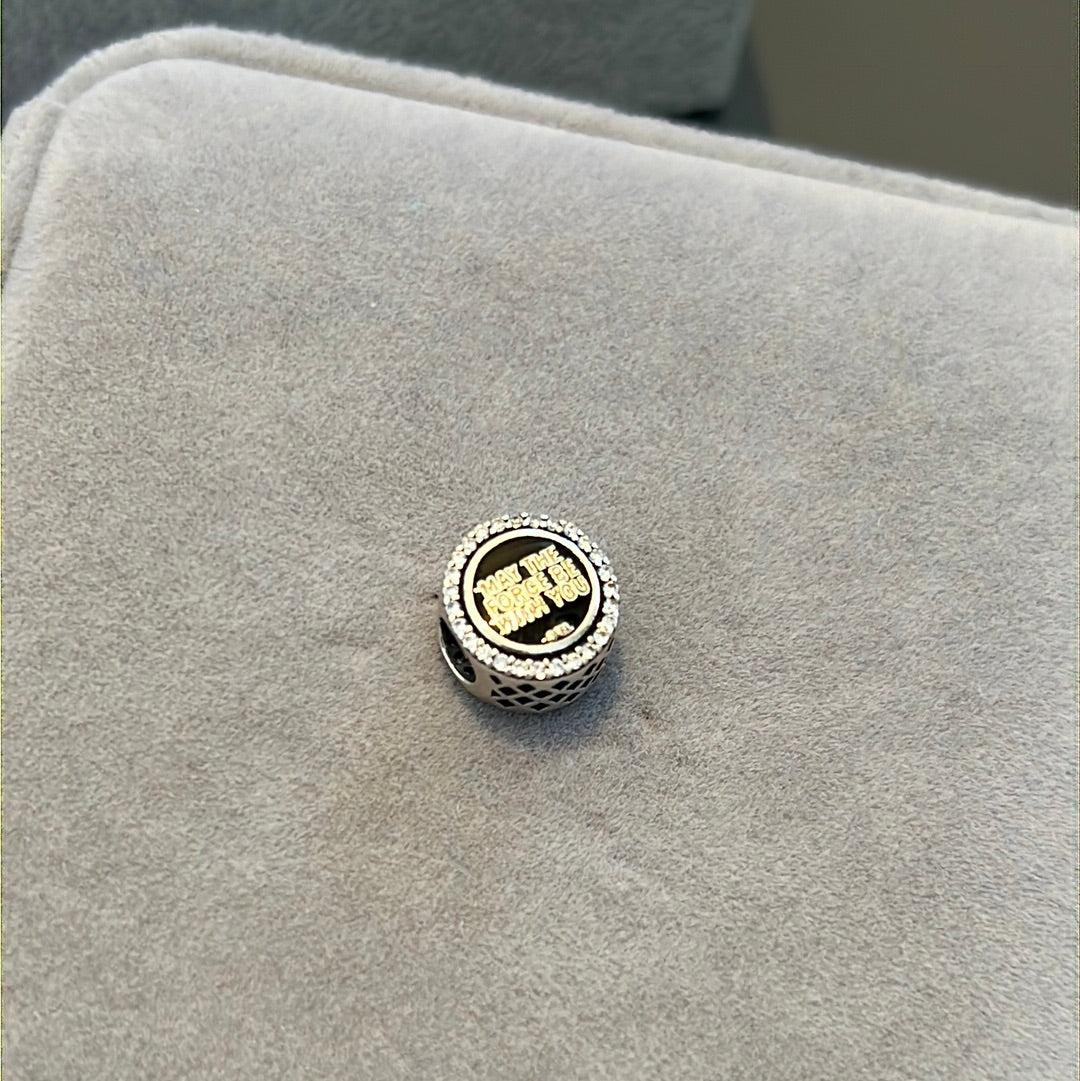 Genuine Pandora Disney Star Wars Pave Enamel May the Force With You Charm