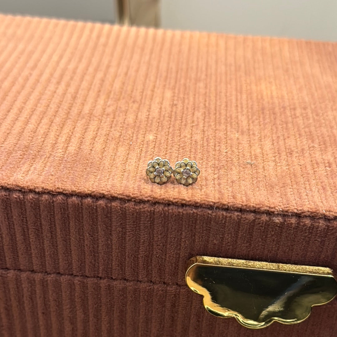 Genuine Pandora Pink Magnolia Flower Stud Earrings