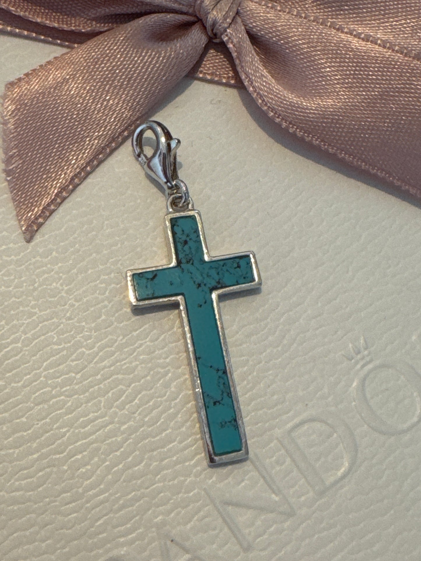 Genuine Thomas Sabo Large Turquoise Teal Cross Dangle Charm