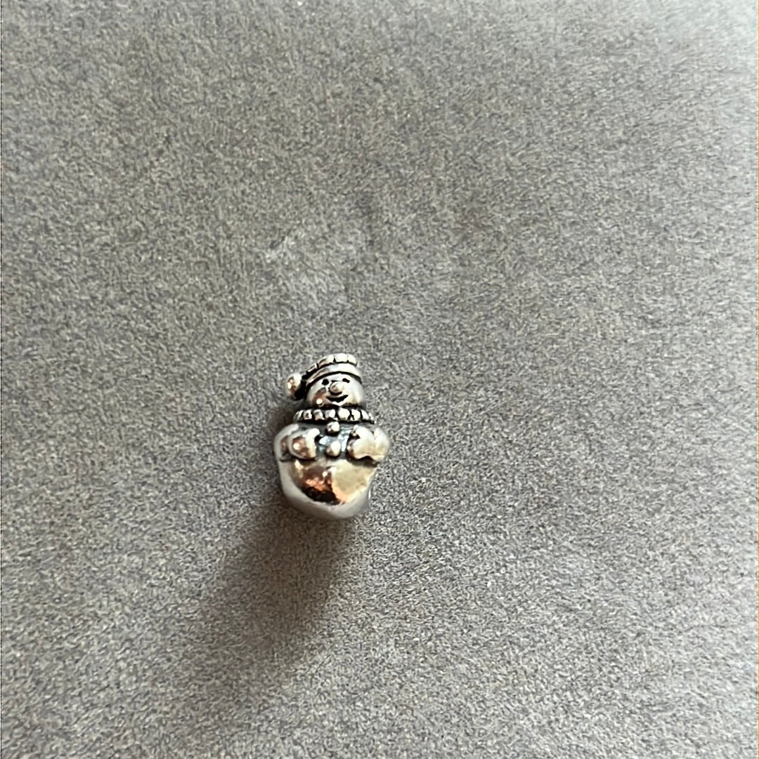 Sterling Silver Snowman Christmas Charm