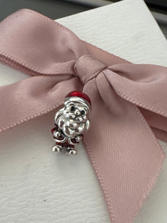 Genuine Pandora Christmas Playful Santa Enamel Charm