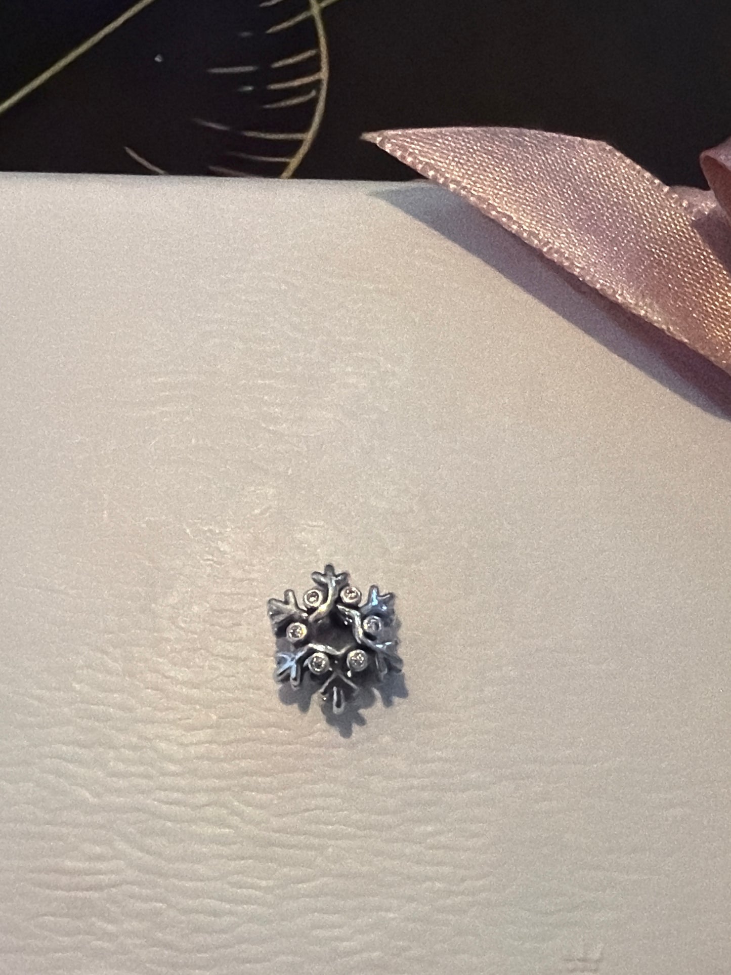 Genuine Pandora Sparkling CZ Snowflake Flower Open Charm